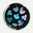 Carrousel de 80 pices de pte Fimo 3D - Thme Fleurs Bleues