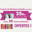 2 packs de 50 limes achets au choix = 30 limes fantaisie OFFERTES !