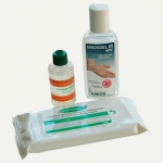 Kit Hygiène Nomade - 1 Savon doux Anios format pocket 30ml + 1 Gel Hydroalcoolique format pocket 75ml + 1 sachet de 25 lingette Asseptonet