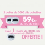 2 boites de 3000 cils achetées = 1 boite de 3000 cils OFFERTE !